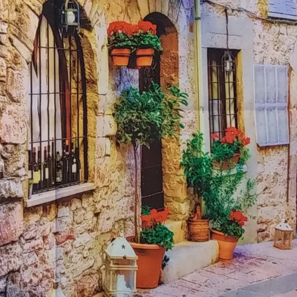 Wall Hanging Tapestry Cobblestone Street Scene - Picture 2 of 5